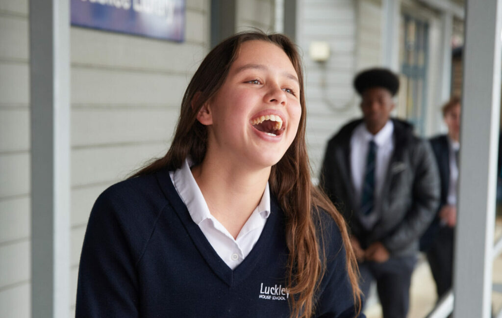 student laughing