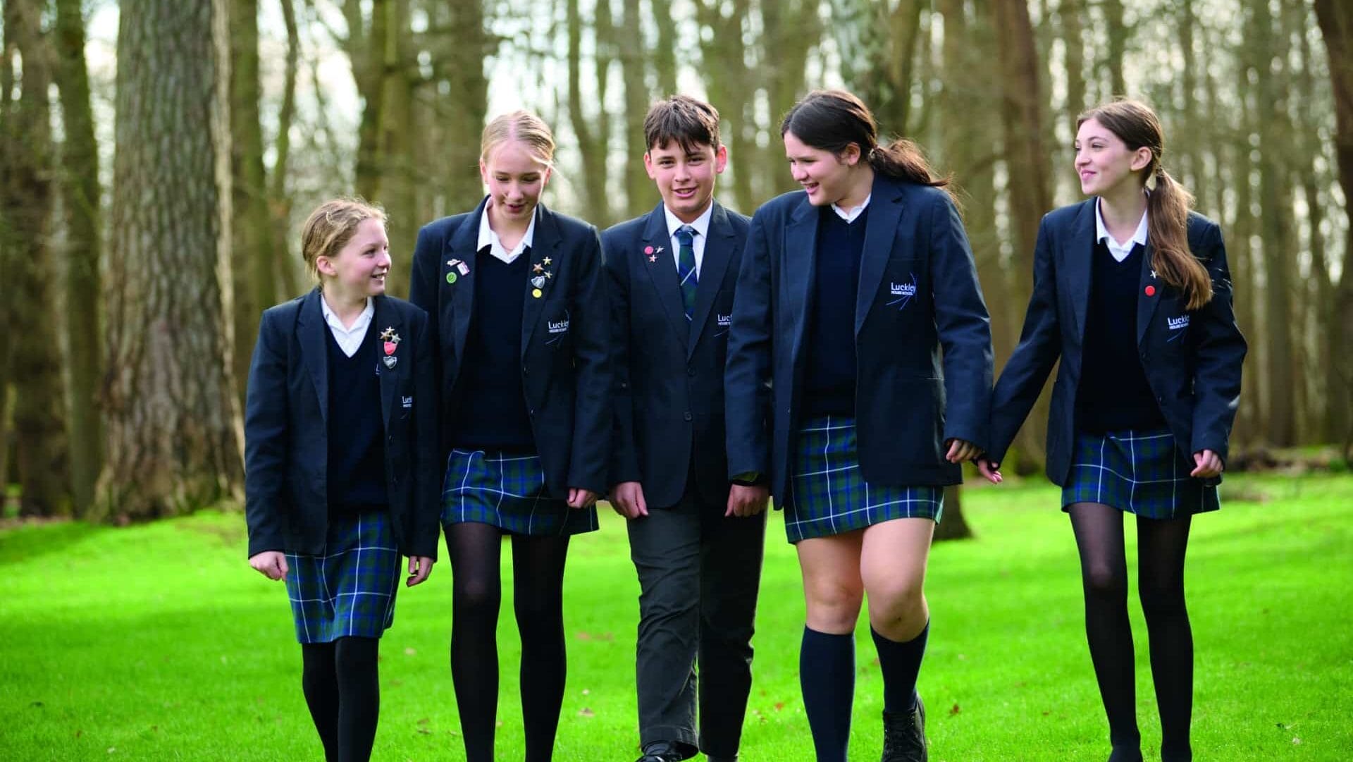 students walking together